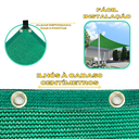 Ver imagem 2 de Tela Sombrite Decorativo Verde 90% 4m X  4m Bainha e Ilhós a Cada 50cm