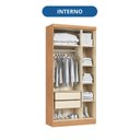Ver imagem 6 de Guarda-Roupa Modulado 3 Portas 2 Gavetas Infinity Marrom/Cedro/Pistache Line