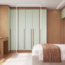 Ver imagem 2 de Guarda-Roupa Modulado 3 Portas 2 Gavetas Infinity Marrom/Cedro/Pistache Line