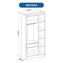 Ver imagem 3 de Guarda-Roupa Modulado 3 Portas 2 Gavetas Infinity Marrom/Cedro/Pistache Line