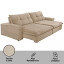 Ver imagem 4 de Sofá Gaia Linho 02 Módulos 90 Cm B25cm Meu Sofá Online A226 Linho Bege