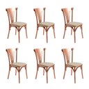 Ver imagem 1 de Kit 6 Cadeiras Paris Luxo Sala de Estar Área Gourmet Estrutura Aço Cobre Design Premium - Cobre/Bege