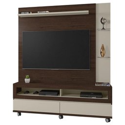 Home Estante Rack Buzios para Tv 60 Polegadas com Rodízios Nogal/off White - 1
