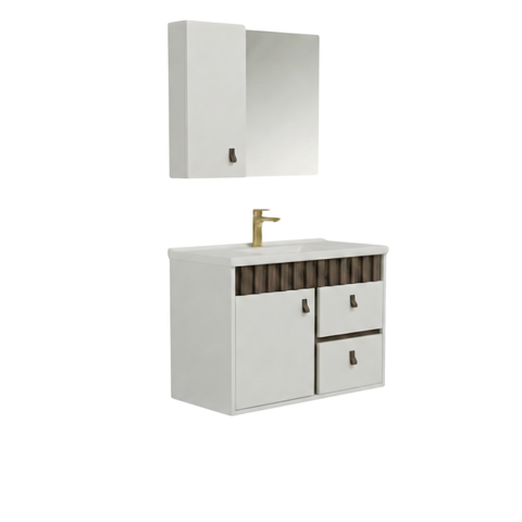 Conjunto Gabinete de Banheiro Laura Suspenso 60cm