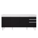 Ver imagem 4 de Armário de Cozinha Modulado de Canto Esquerdo 5 Peças Cp52 Balcão sem Tampo Branco-preto - Lumil