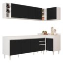 Ver imagem 1 de Armário de Cozinha Modulado de Canto Esquerdo 5 Peças Cp52 Balcão sem Tampo Branco-preto - Lumil