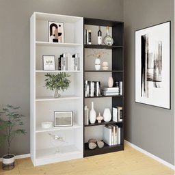 Kit 2 Estantes para Livros Multiuso 5 Nichos 175cmx104cm Montreal Yescasa - 1
