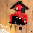 Ver imagem 2 de Porta Chaves de Madeira Casinha Mineira Decoração P Vermelho