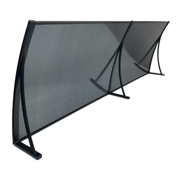 Toldo Policarbonato 1,80 X 0,50m Preto e Fumê com Kit - 4