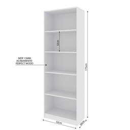 Kit 3 Estantes para Livros Multiuso 5 Nichos 175cmx156cm Montreal Yescasa - 9