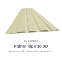 Painel Ripado de PVC 25 cm x 2,70 metros Régua Cor:Creme - 2