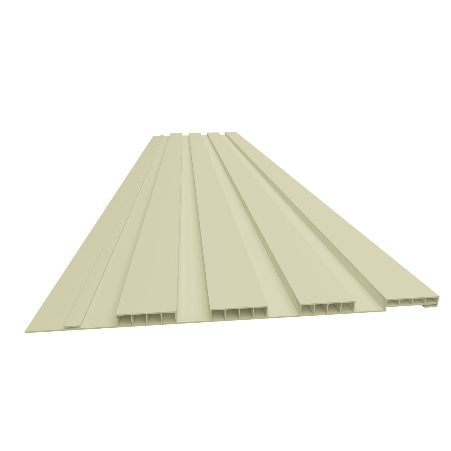 Painel Ripado de PVC 25 cm x 2,70 metros Régua Cor:Creme - 1