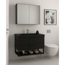 Ver imagem 2 de Gabinete para Banheiro Ucrânia 1 Prateleira MDF 80cm Preto
