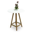Ver imagem 2 de Mesa Bistrô Redonda Encanto com Vidro - 3371 Mmj-nc Nc-amendoa/vidro Branco