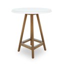 Ver imagem 1 de Mesa Bistrô Redonda Encanto com Vidro - 3371 Mmj-nc Nc-amendoa/vidro Branco
