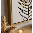 Ver imagem 3 de Quadro Decoração Sala Moderno Folhas Grande com Moldura DOURADA50X75