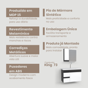 Ver imagem 4 de Kit Armário de Banheiro Fimap Gabinete com Cuba Lavatório King 73cm Fimap Grafite Branco