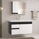 Ver imagem 1 de Kit Armário de Banheiro Fimap Gabinete com Cuba Lavatório King 73cm Fimap Grafite Branco