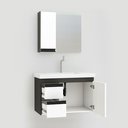 Ver imagem 2 de Kit Armário de Banheiro Fimap Gabinete com Cuba Lavatório King 73cm Fimap Grafite Branco