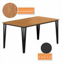 Ver imagem 2 de Mesa com 6 Cadeiras Industrial 1,8 Aspen Pr/cin/cnz - Móveis Arapongas Preto Fosco/cin/linho
