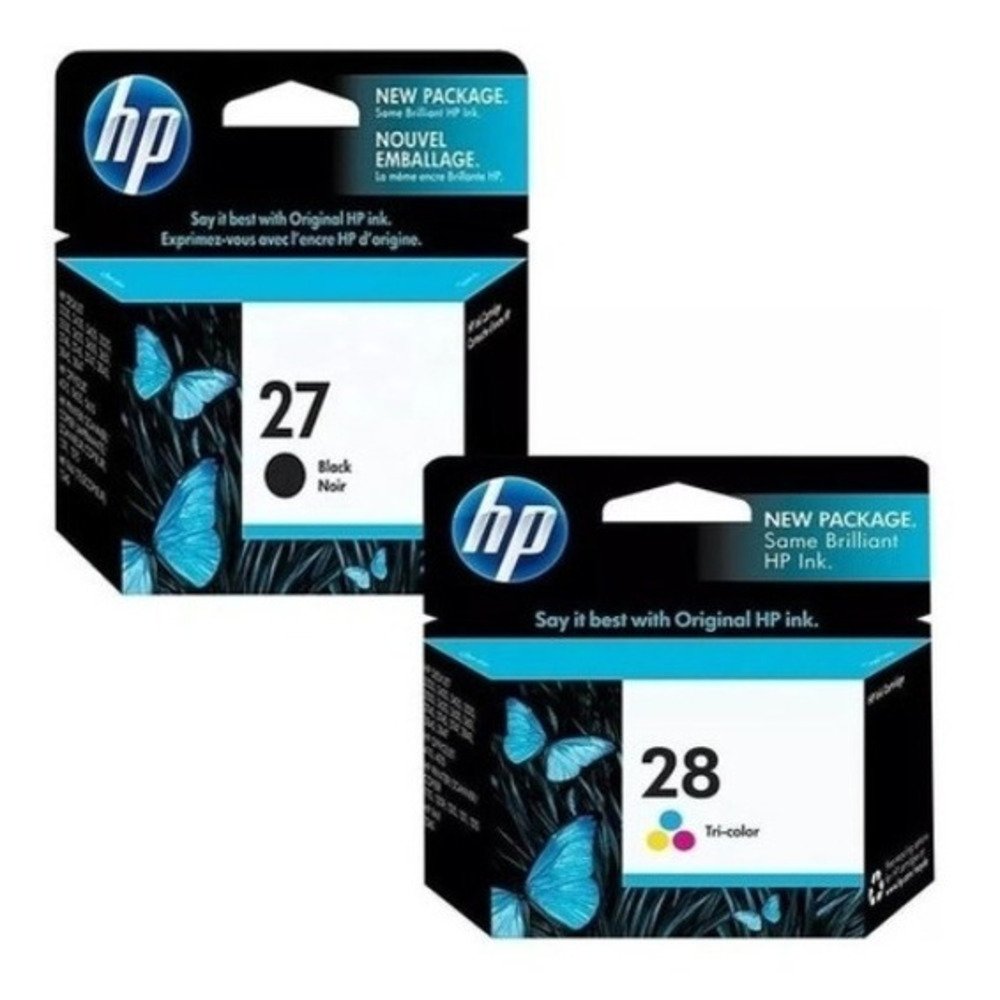 Kit Cartucho Original Hp 28 Color C8728ab + Hp 27 Preto C8727ab 2 Un