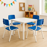 Conjunto Mesa e 4 Cadeiras Escolares Azul Infantil - 1