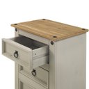 Ver imagem 5 de Mesa de Cabeceira de Madeira Cinza Lavado com 3 gavetas