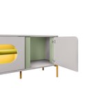 Ver imagem 5 de Rack Sala de Estar Led Juquehy Off White com Naturalle Bechara