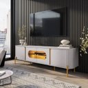 Ver imagem 1 de Rack Sala de Estar Led Juquehy Off White com Naturalle Bechara