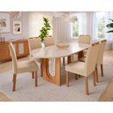 Ver imagem 3 de Conjunto de Jantar Mesa Valentina 2,10 Oval com 6 Cadeiras Paola Wood Cinamomo/off/mad/nude Cimol Me
