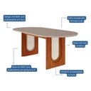Ver imagem 6 de Conjunto de Jantar Mesa Valentina 2,10 Oval com 6 Cadeiras Paola Wood Cinamomo/off/mad/nude Cimol Me
