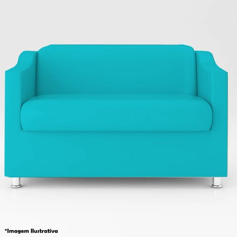 Namoradeira 2 Lugares Luiza Suede Azul Turquesa