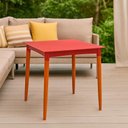 Ver imagem 2 de Mesa Laura 4 Lugares Quadrada Polipropileno Vermelho 70cm Pernas Madeira Tramontina