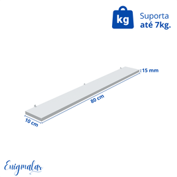 1 Prateleira Branca 80X10 Com Suporte Flutuante Mdf  Organizadora Decoração Cozinha Quarto Banheiro - 4