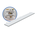 Ver imagem 2 de 1 Prateleira Branca 80X10 Com Suporte Flutuante Mdf  Organizadora Decoração Cozinha Quarto Banheiro