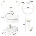 Ver imagem 6 de Pia Lavatório Banheiro Plástico 4L Preta + Kit Para Banheiro Redondo 5 Pçs Branco