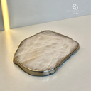 Ver imagem 2 de Platter Pedra Quartzo Branco de 20 À 24cm com Banho de Prata na Borda