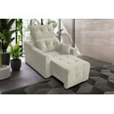 Ver imagem 1 de Poltrona Do Papai Reclinável Retrátil Veludo Bege Claro Isabelle 2 Almofadas de Brinde