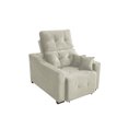 Ver imagem 3 de Poltrona Do Papai Reclinável Retrátil Veludo Bege Claro Isabelle 2 Almofadas de Brinde