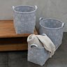 Cesto Feltro Tramado Cinza 38x38x38 Cm com Alças Yoi Tecido - 5