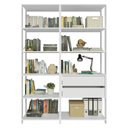 Ver imagem 6 de Estante Armário Multiuso para Escritório 129cm 9 Prateleiras 2 Gavetas Branco Madesa