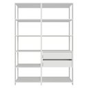 Ver imagem 7 de Estante Armário Multiuso para Escritório 129cm 9 Prateleiras 2 Gavetas Branco Madesa