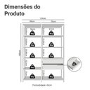 Ver imagem 3 de Estante Armário Multiuso para Escritório 129cm 9 Prateleiras 2 Gavetas Branco Madesa