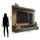 Ver imagem 3 de Painel para Tv Home Suspenso Ambiente Noruega Freijó Grafite Perolizado - Móveis Leão