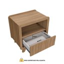 Ver mais imagens de Mesa de Cabeceira 55cm com Gaveta e Nicho 100% MDF Padrão Planejados Mabel Marrom