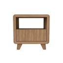 Ver imagem 2 de Mesa de Cabeceira 55cm com Gaveta e Nicho 100% MDF Padrão Planejados Mabel Marrom