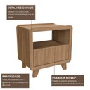 Ver imagem 6 de Mesa de Cabeceira 55cm com Gaveta e Nicho 100% MDF Padrão Planejados Mabel Marrom