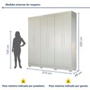 Ver imagem 6 de Guarda Roupa Infantil Solteiro 6 Portas 4 Gavetas Flórida Tigus Baby