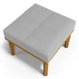 Poltrona de Amamentação Balanço e Puff Base de Madeira Brenda G05 Veludo Cinza - Mpozenato - 9