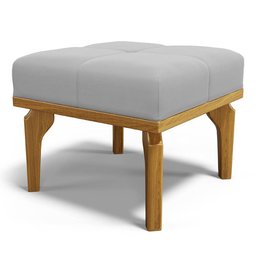 Poltrona de Amamentação Balanço e Puff Base de Madeira Brenda G05 Veludo Cinza - Mpozenato - 8